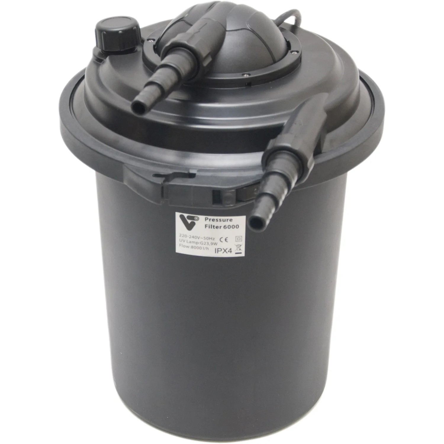 VT Druckfilter Pressure Filter 6000 für Teiche mit UV-C Klärer, Filtermaterial und Rückspülung.
