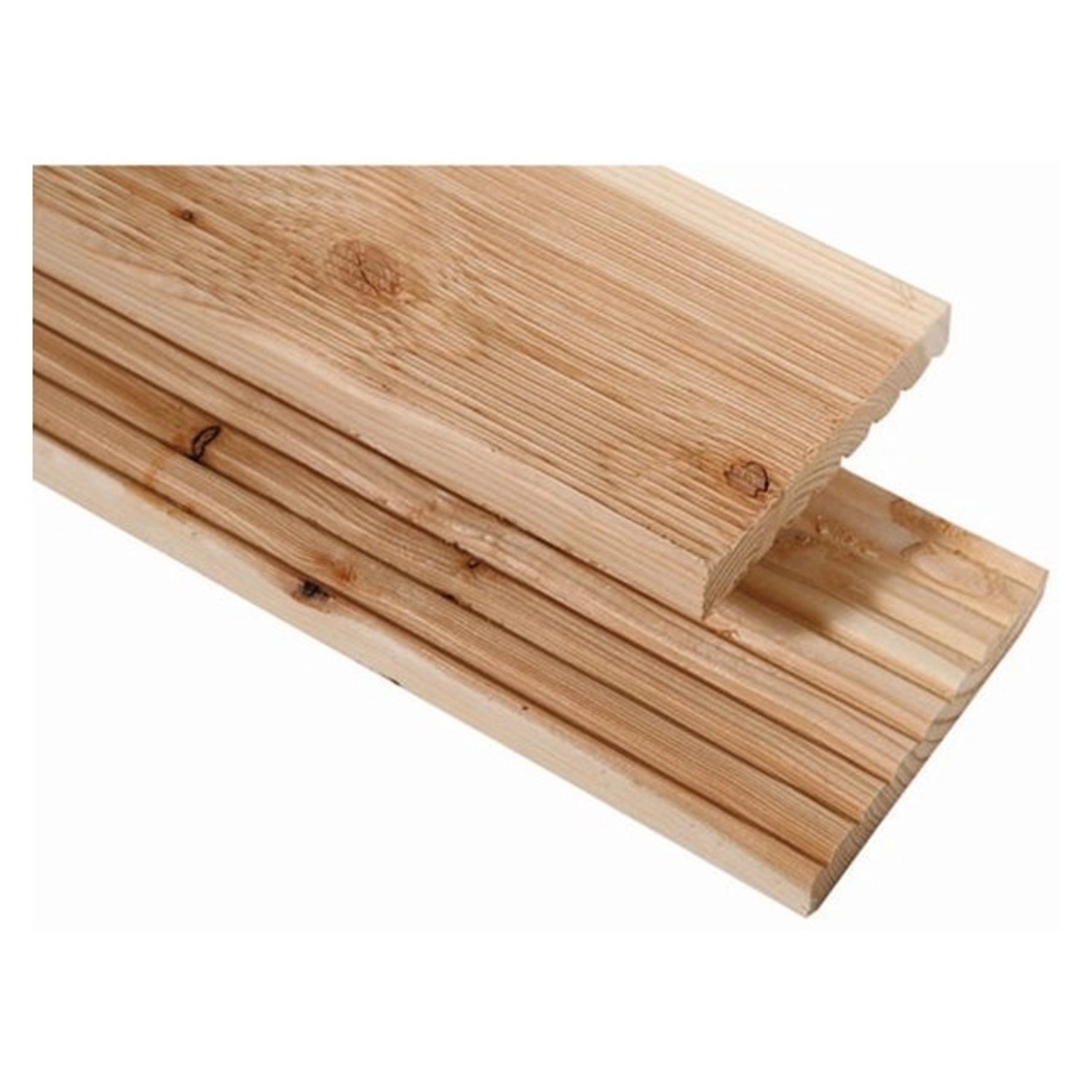 GartenLand Holz Terrassendiele 27 x 144 x 3000 mm Europäische Douglasie PEFC Massivprofil Genutet und Geriffelt