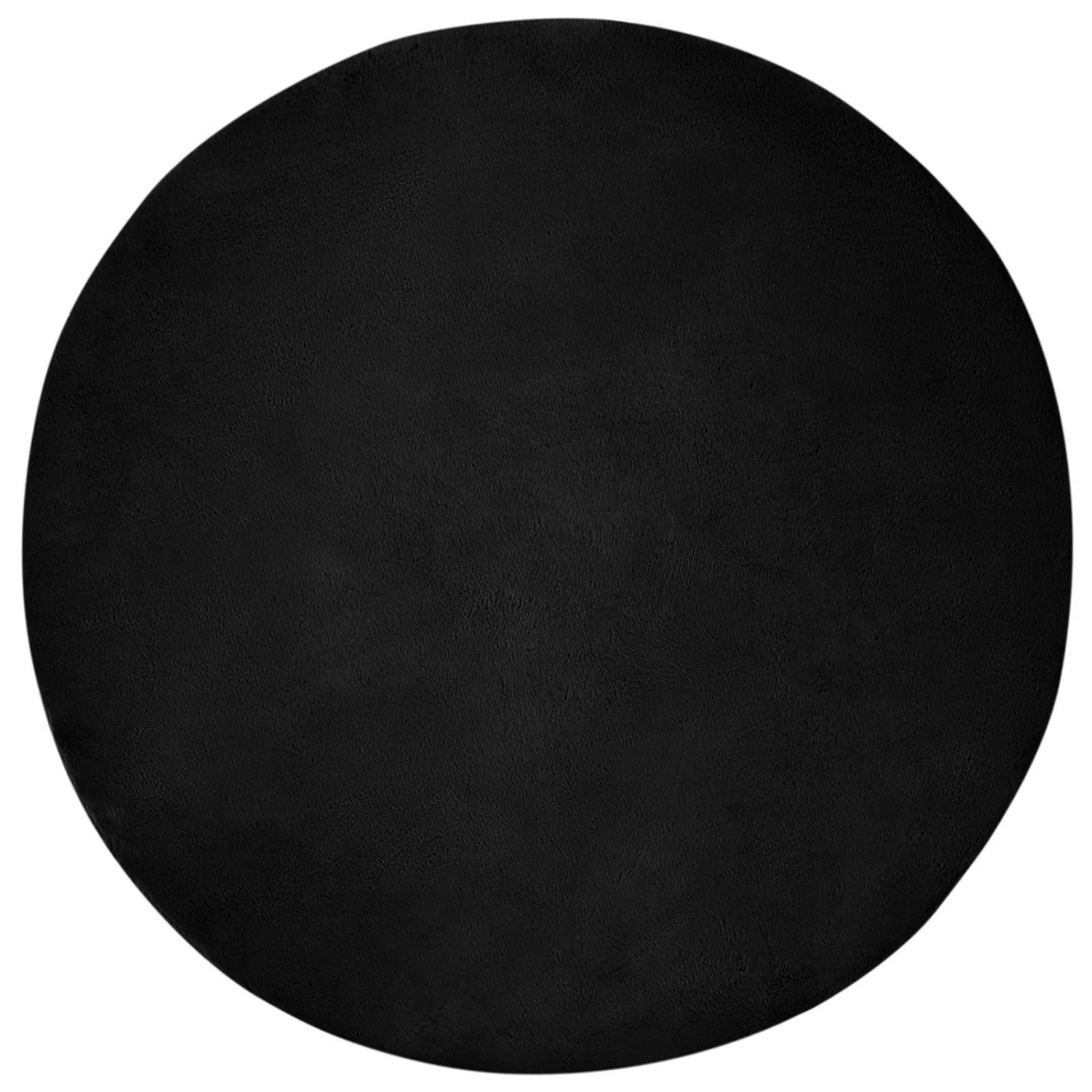 vidaXL Rutschfester Kunstfellteppich Olite Schwarz Ø 100 cm Polyester 42021734