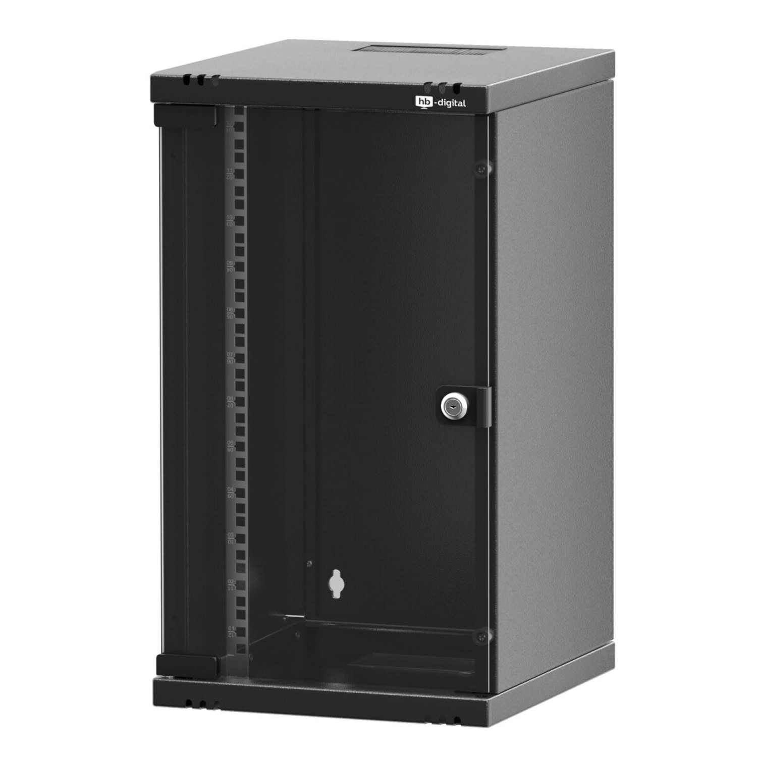 hb-digital Serverschrank 10 Zoll 12HE Wandgehäuse 592x 312x 300mm Schwarz günstig online kaufen
