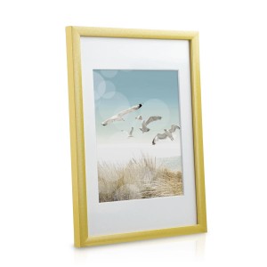 Bomoe Ocean Bilderrahmen, 12-teilig, MDF Gold, mit Möwen-Motiv, für Deko & Wohnaccessoires.
