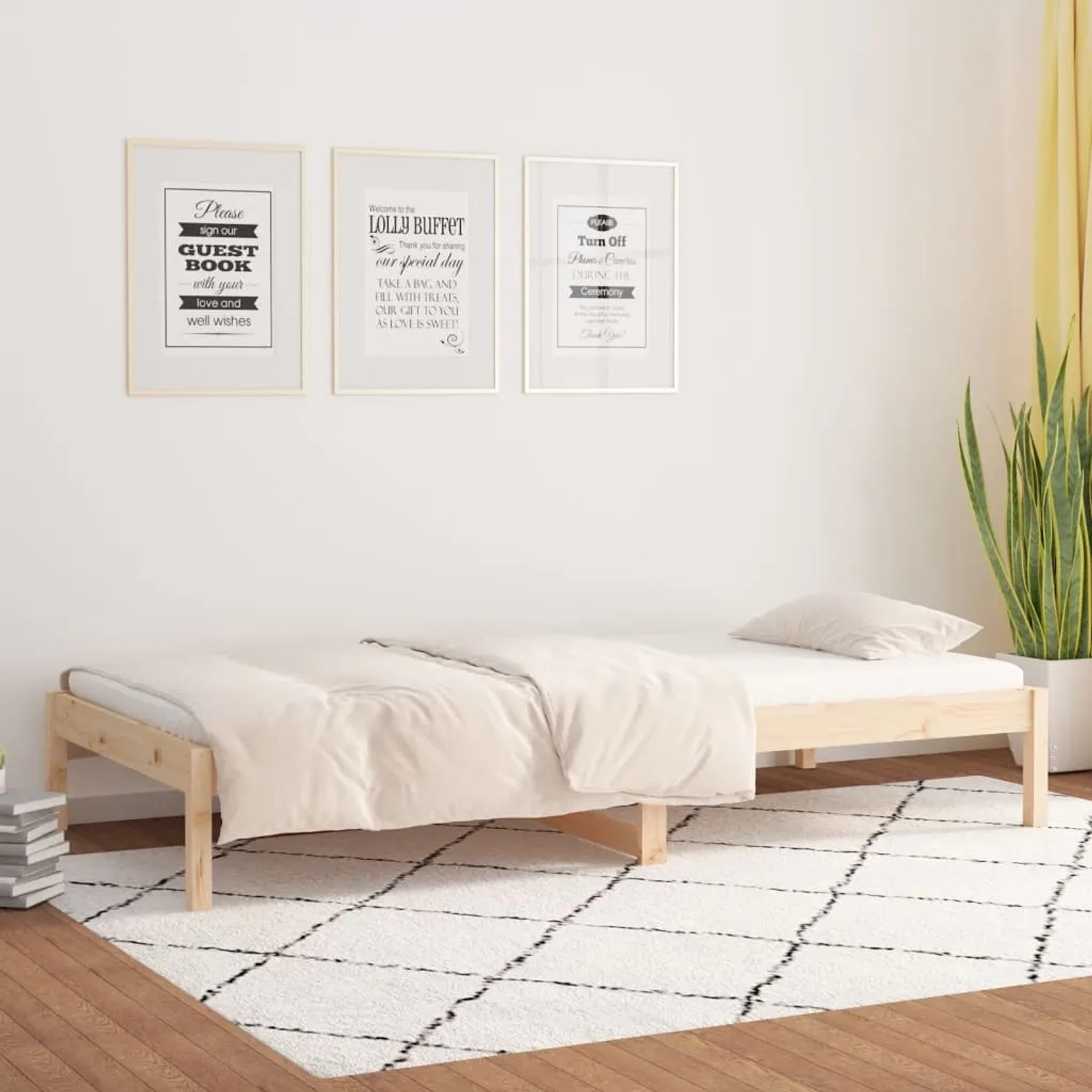 vidaXL Tagesbett 90x200 cm aus Kiefernholz, ideal als Einzelbett oder Sofa.