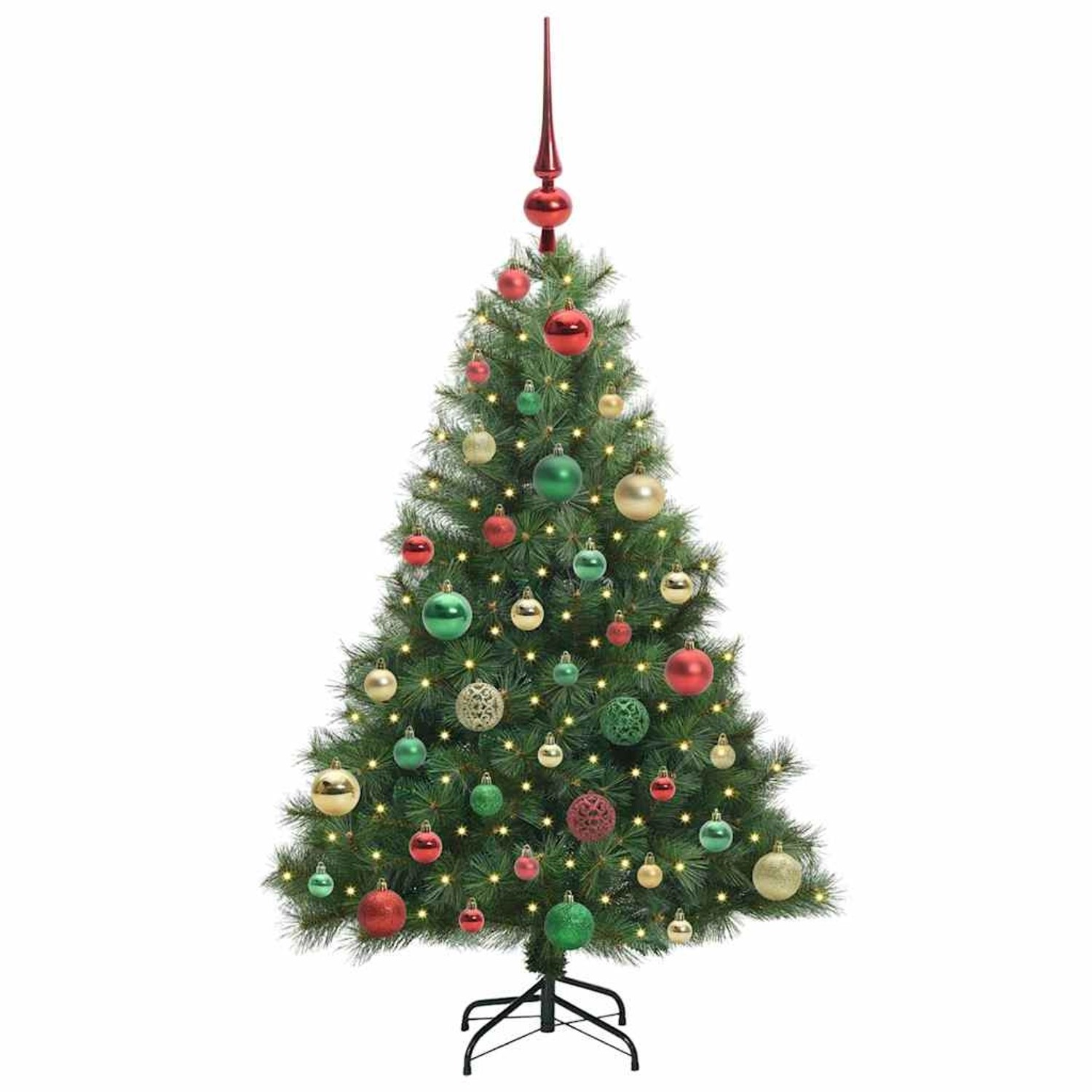 vidaXL Künstlicher Weihnachtsbaum mit 150 LEDs Grün 120 cm PE und PVC 3397765
