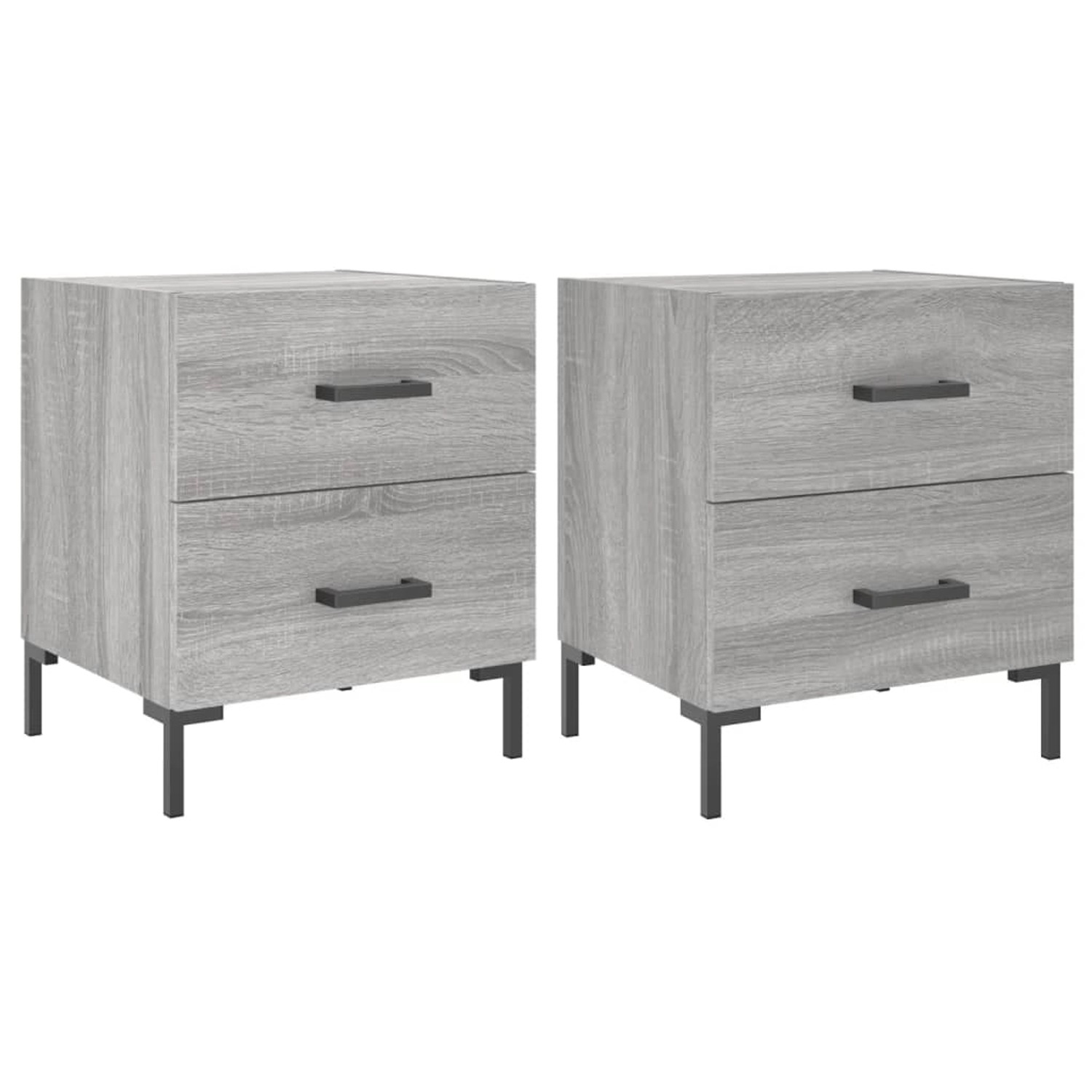 vidaXL Nachttische 2 Stk Grau Sonoma 40x35x47,5 cm Holzwerkstoff Modell 12 günstig online kaufen