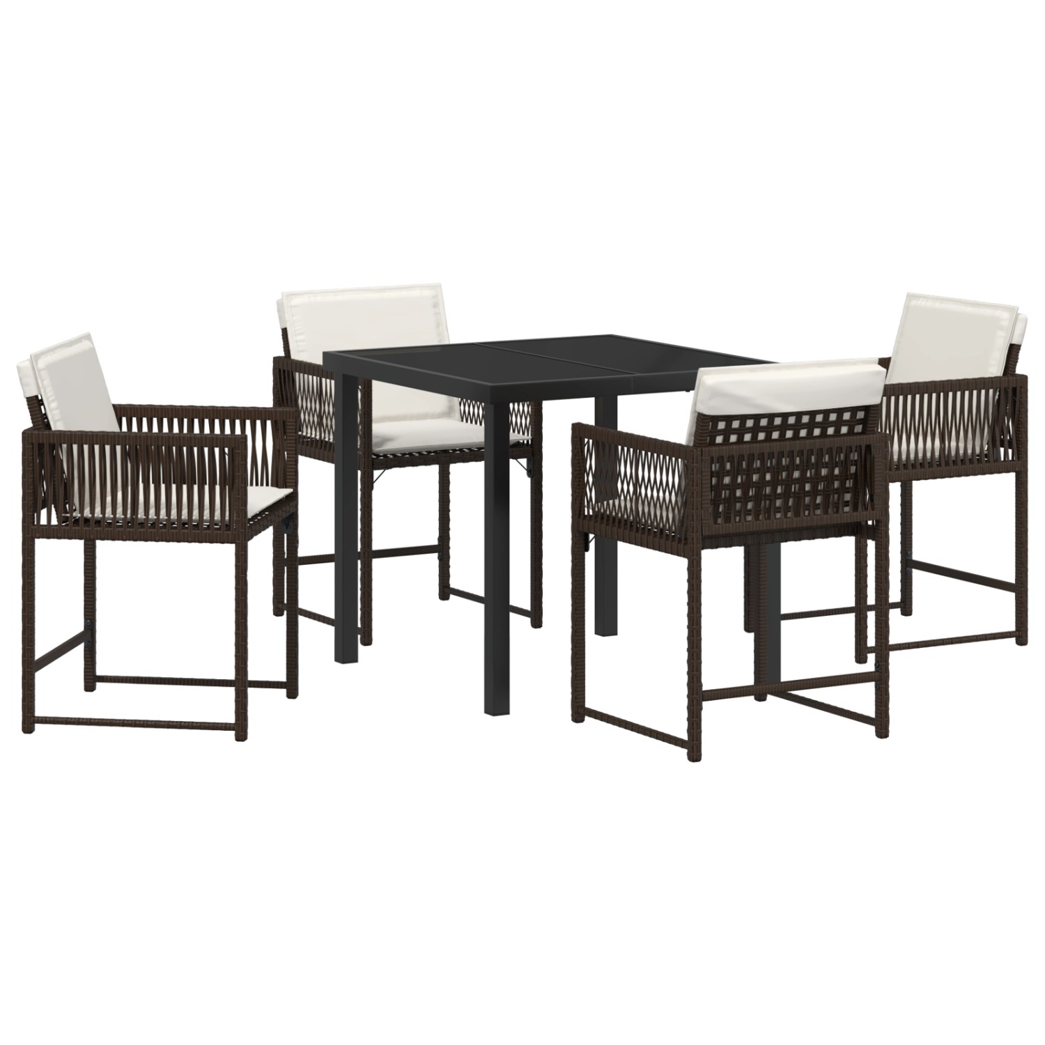 vidaXL Garten Essgruppe 5-Tlg Braun Poly Rattan 3380753 günstig online kaufen