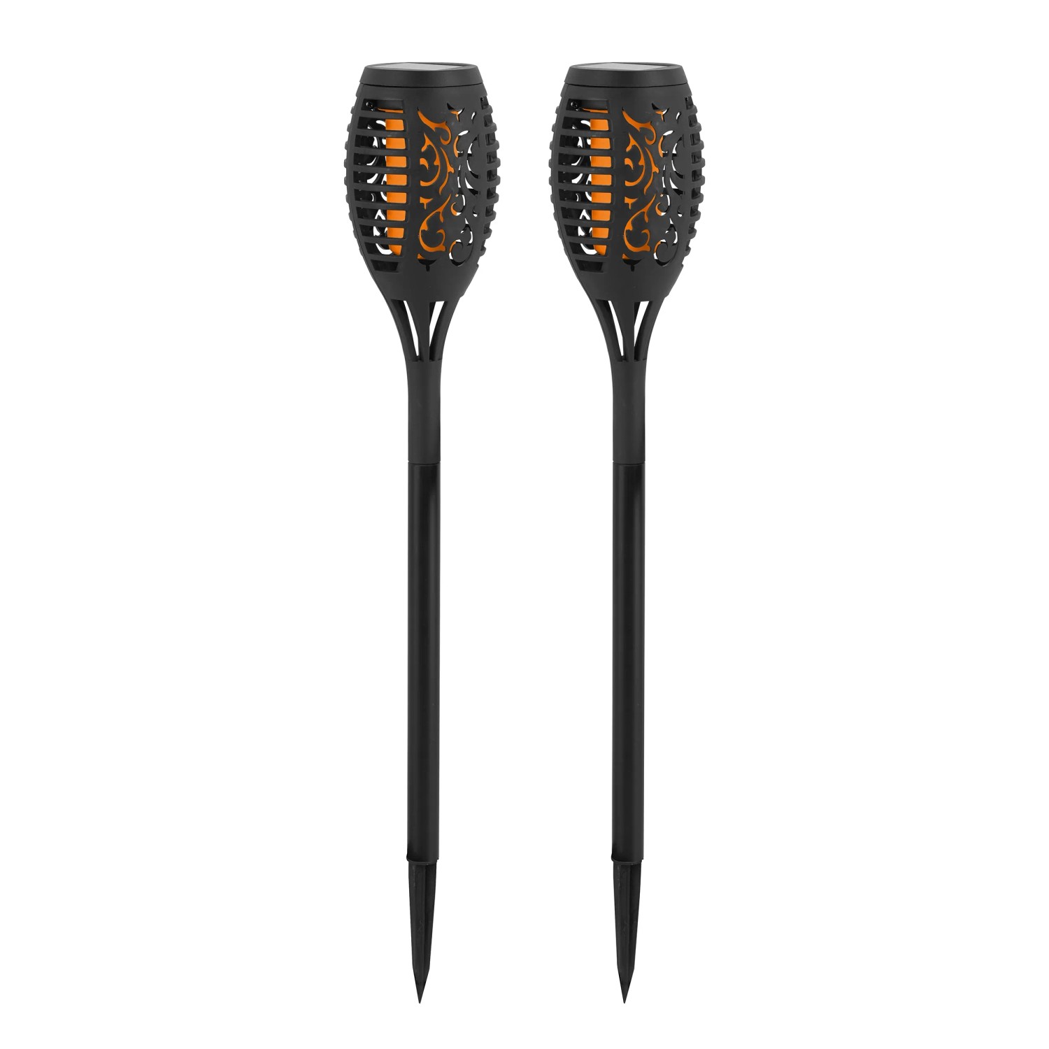 LED Solarfackel Flammeneffekt Schwarz 2er Set kaufen bei OBI