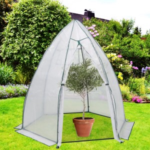 Relaxdays Überwinterungszelt Stahl Transparent Frostsicher 185 cm x 180 cm x 160 cm 3,7 kg