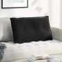 Schwarzes vidaXL Rückenkissen (80x50 cm) aus Cordstoff mit drei Knöpfen.