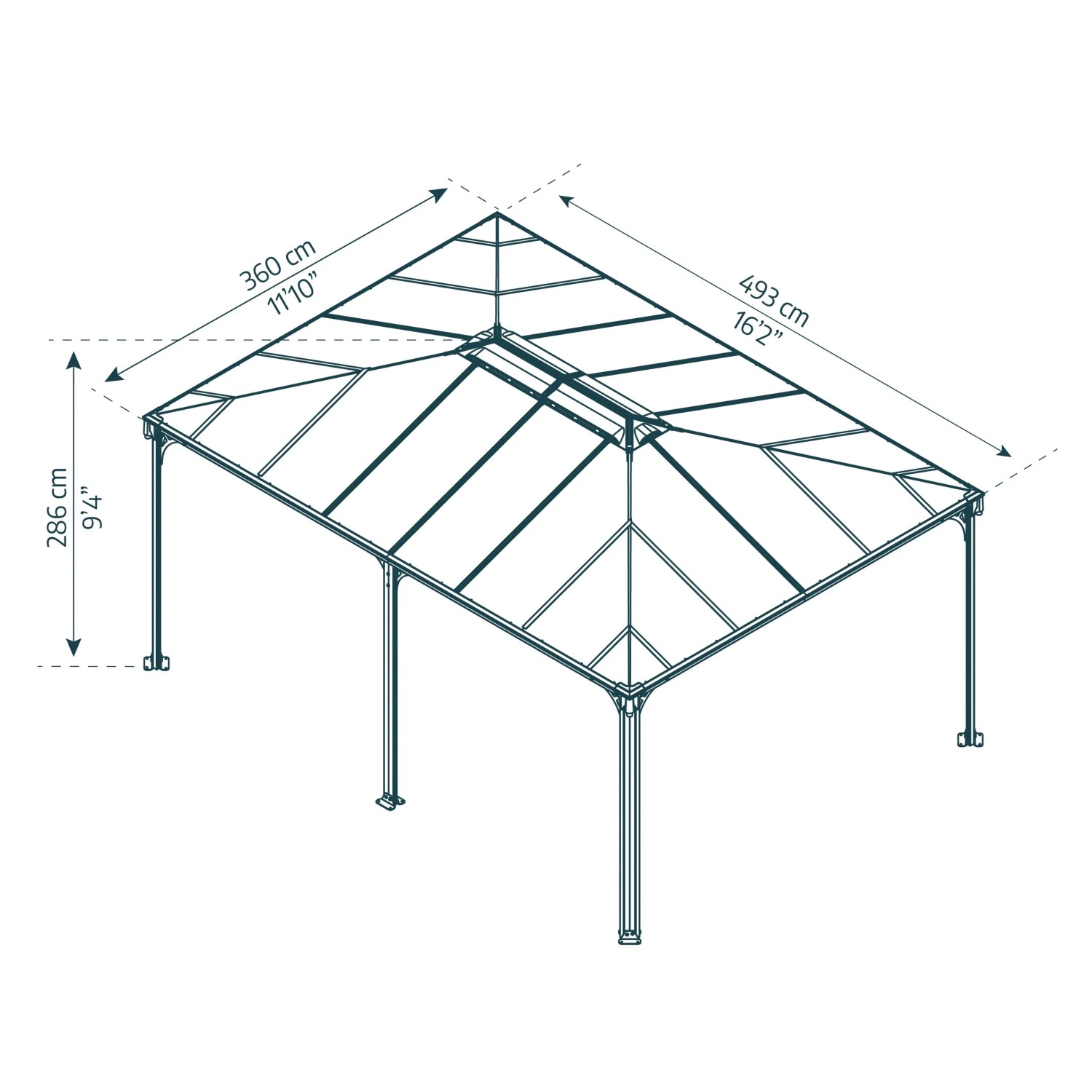 Canopia Gartenpavillon Martinique 3.6 x 5 Anthrazit_5