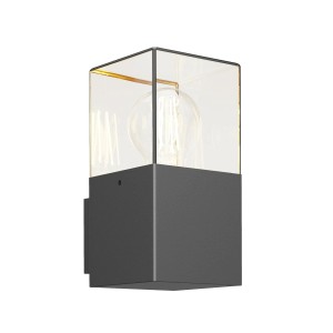 Lucande Wandleuchte Außen Keke 9619239 Spritzwassergeschützt Modern in Schwarz aus Aluminium 1-flammig E27