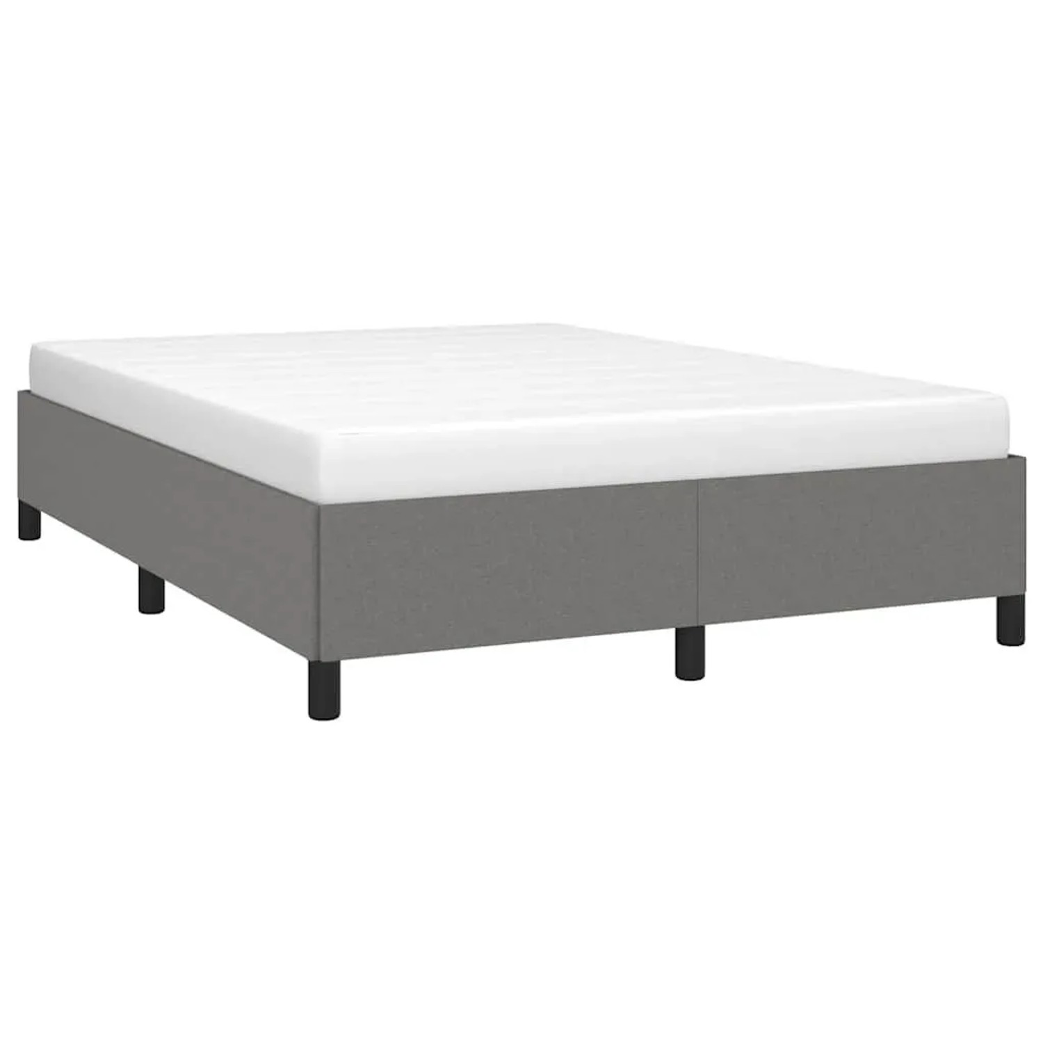 vidaXL Bettgestell ohne Matratze Dunkelgrau 137x190 cm Stoff 347105
