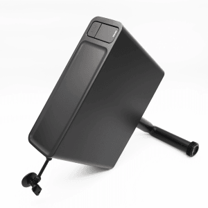 Schwarzer, matter Siamp Spülkasten Tosca mit Start-Stopp-Technik für Stand-WC.