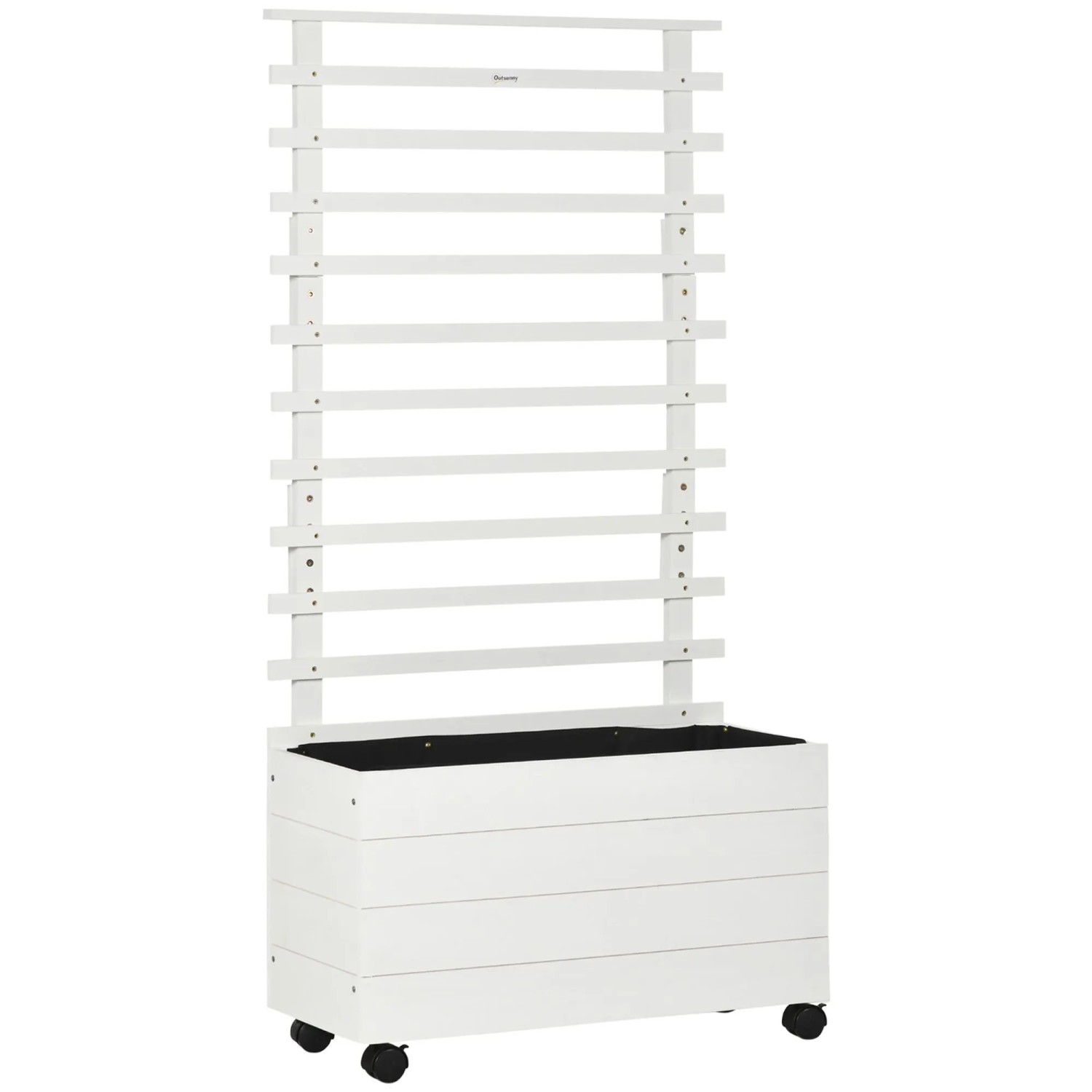 Outsunny Hochbeet Tannenholz 76L x 30B x 155H cm Weiß