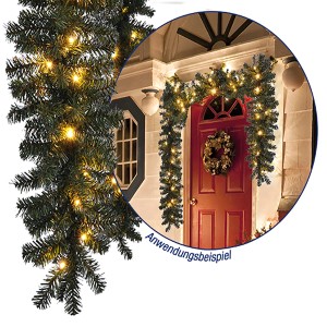 Mojawo 35 LED Girlande Beleuchtet Tannengirlande Lichterkette 270 cm Batterie Außen