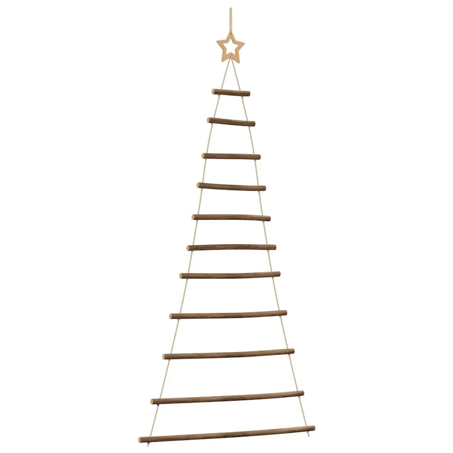 vidaXL Hängender Weihnachtsbaum mit Sternspitze 74x150 cm Naturzweig 4101011