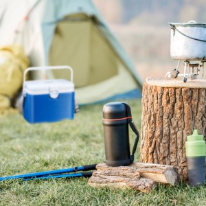 Relaxdays Kühlbox Kunststoff Weiß Blau 8 l 1,26 kg