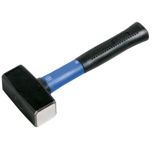 LUX Fäustel Classic, 1500g Hammer mit blauem Glasfasergriff und schwarzem Kopf.
