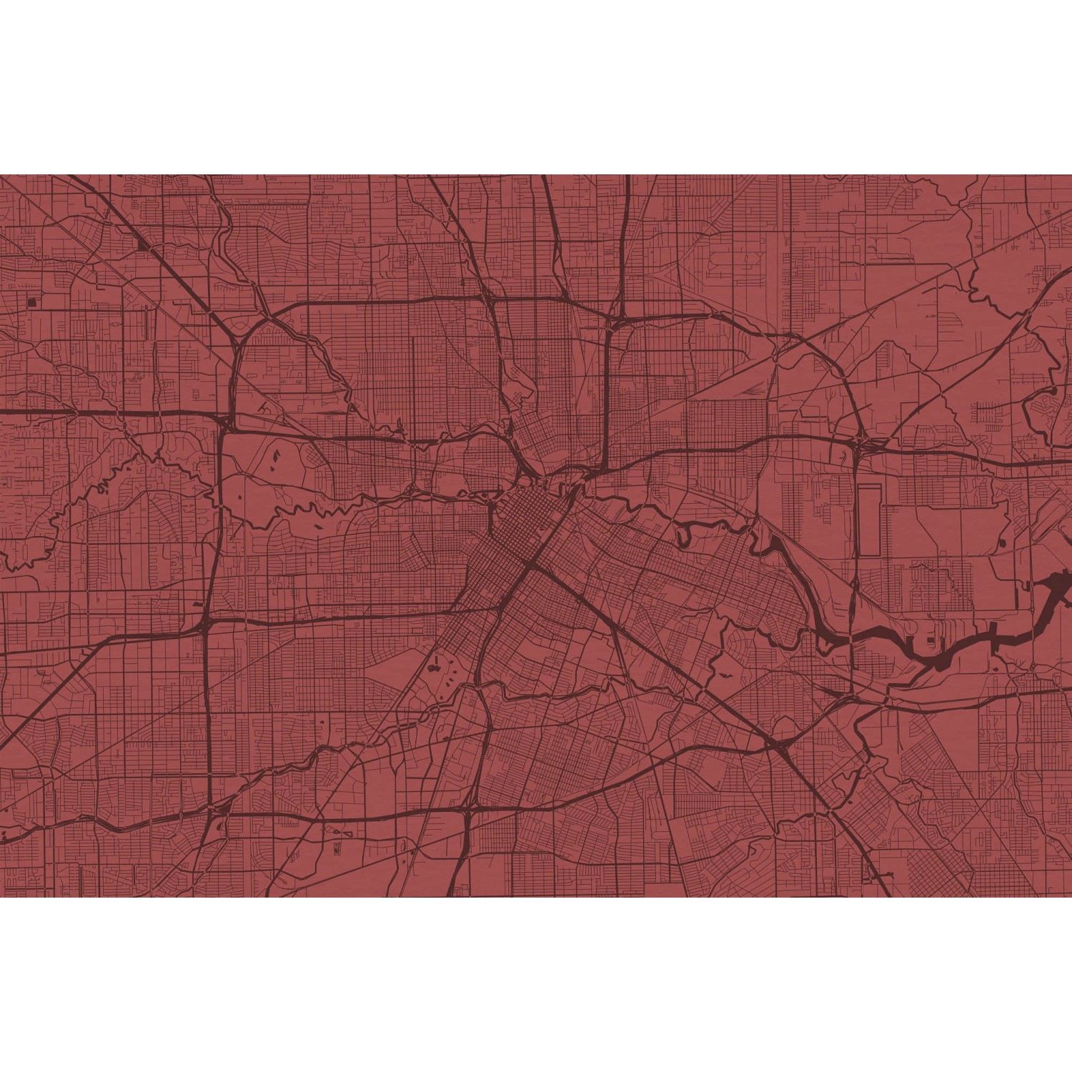 Fototapete Stadtkarte Metropole Rot Schwarz 4,00 m x 2,70 m FSC®