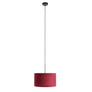 QAZQA Pendelleuchte mit Veloursschirm Rot Gold 35 cm Combi