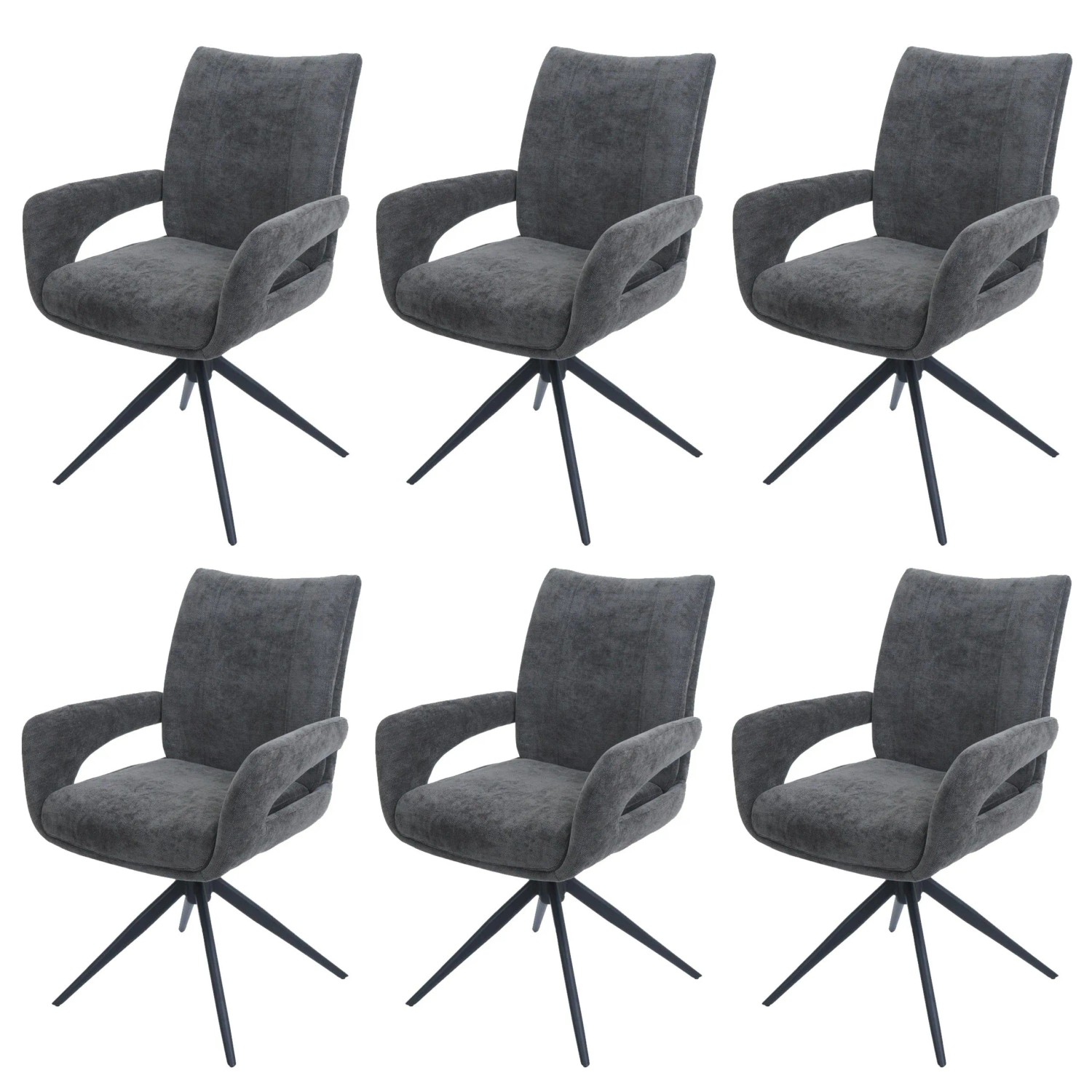 MCW Esszimmerstuhl O78 6er-Set Dunkelgrau günstig online kaufen