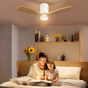 HOMCOM Deckenventilator mit LED-Beleuchtung (117cm) im Schlafzimmer. Holzoptik, mit Fernbedienung.