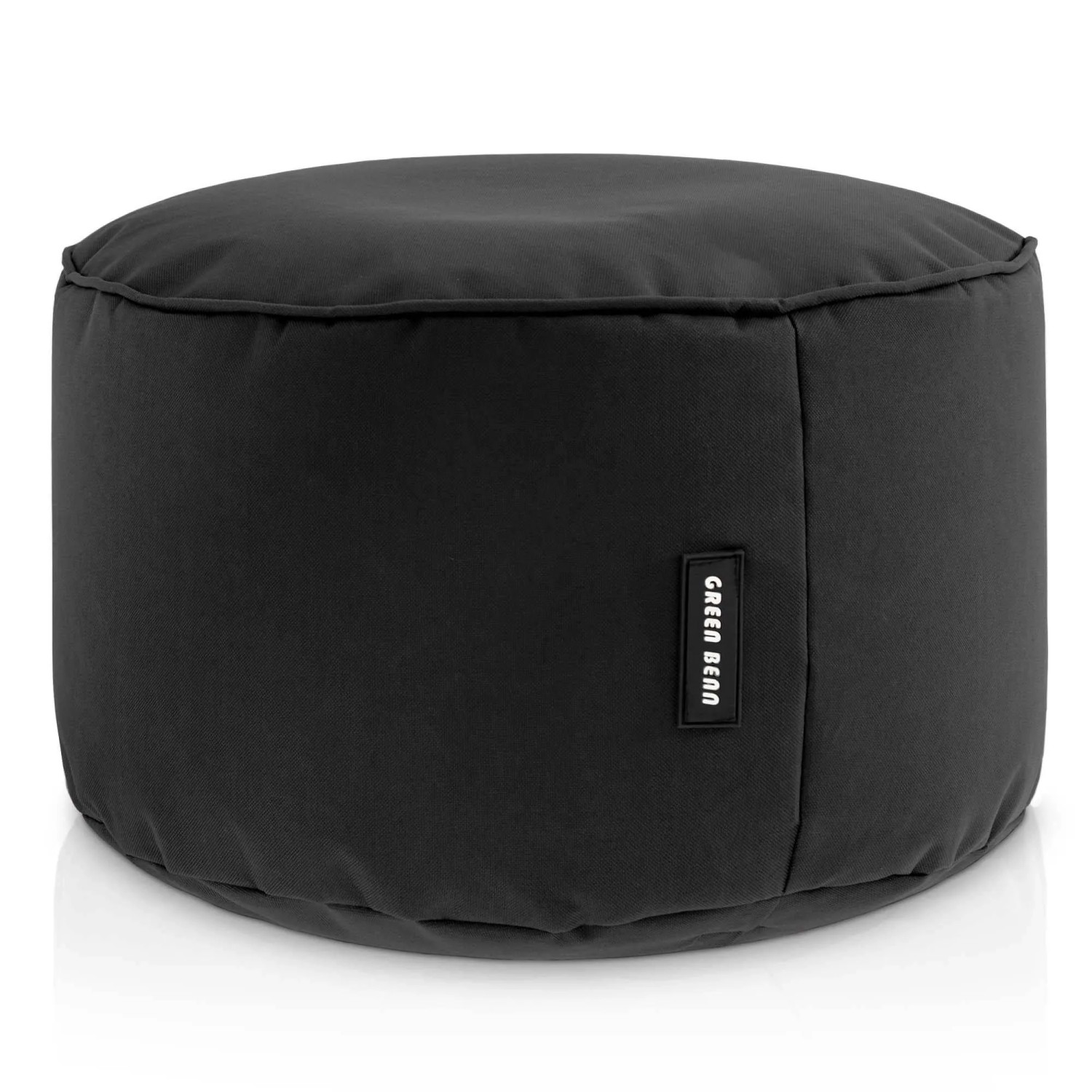 Green Bean Sitzpouf Stay 45 x 25 cm PVC Wetterfest Waschbarer Bezug mit EPS-Perlen-Füllung Schwarz