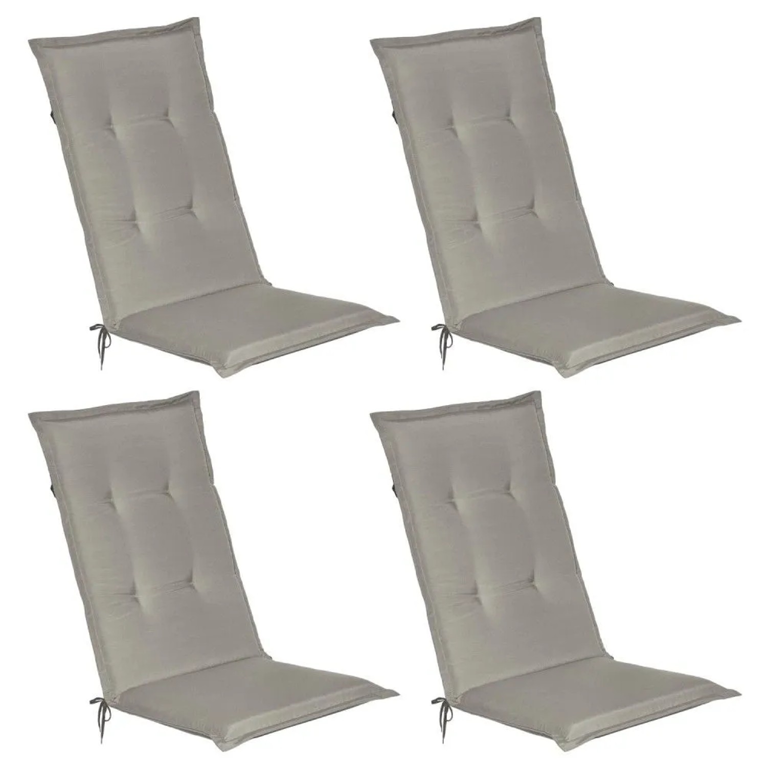 Beautissu Loft HL Hochlehner 120x50x6cm Hellgrau 4tlg