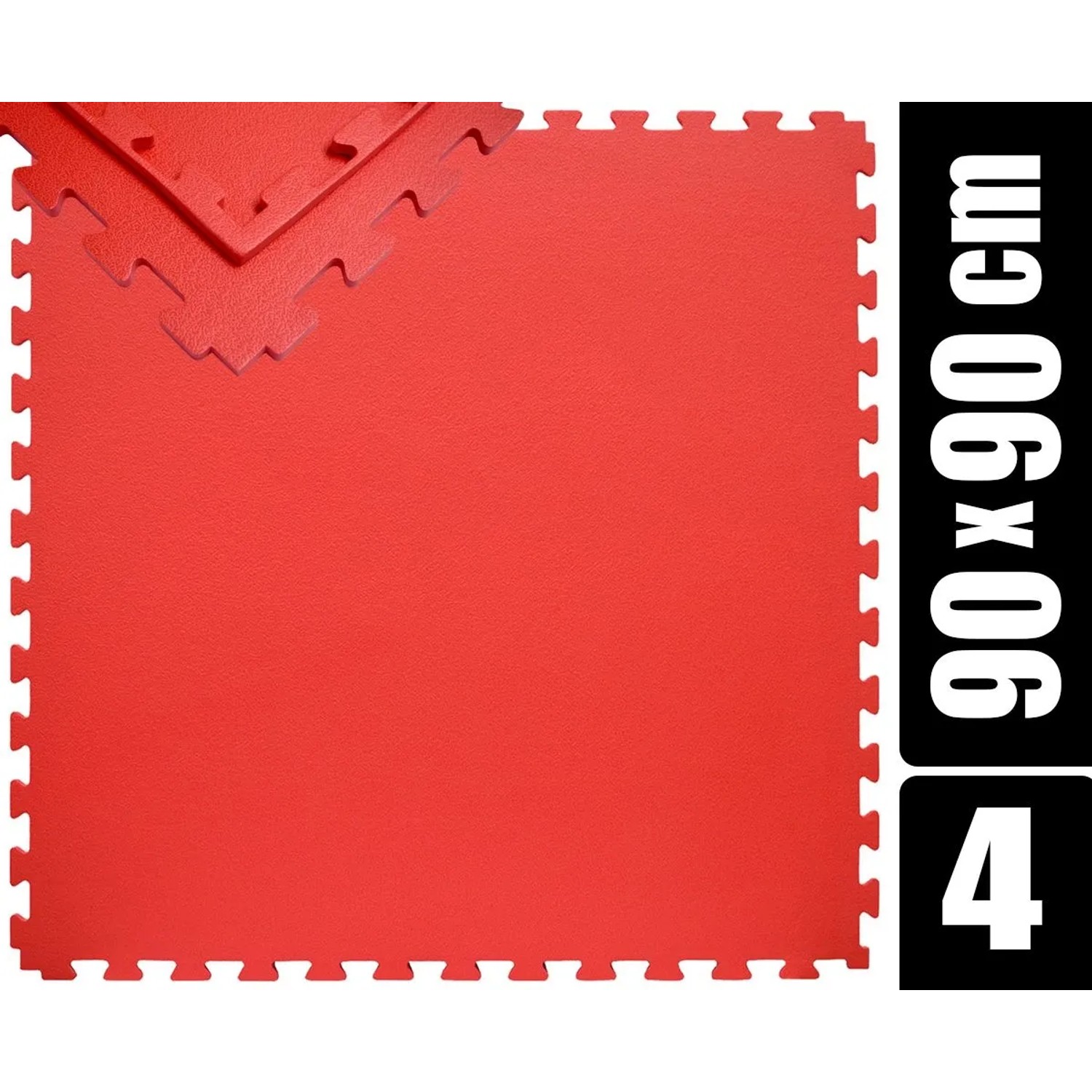 eyepower Trainingsmatte XL mit Rand 90 x 90 cm 4er Set Rot