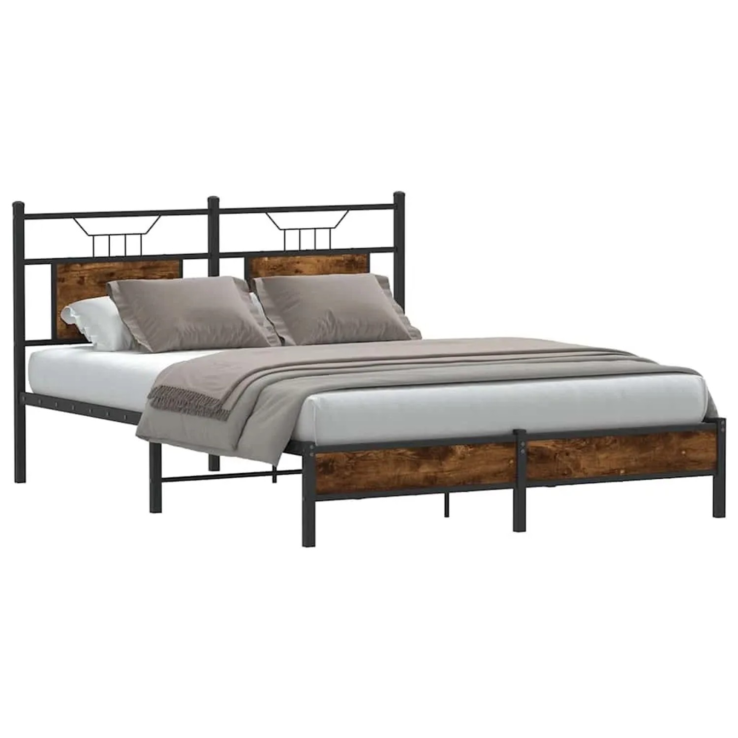vidaXL Bettgestell Ohne Matratze Räuchereiche 137x190 cm Holzwerkstoff 4106 günstig online kaufen