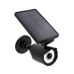 Schwarze Westfalia Solar Außenleuchte mit Bewegungsmelder und Dämmerungssensor.