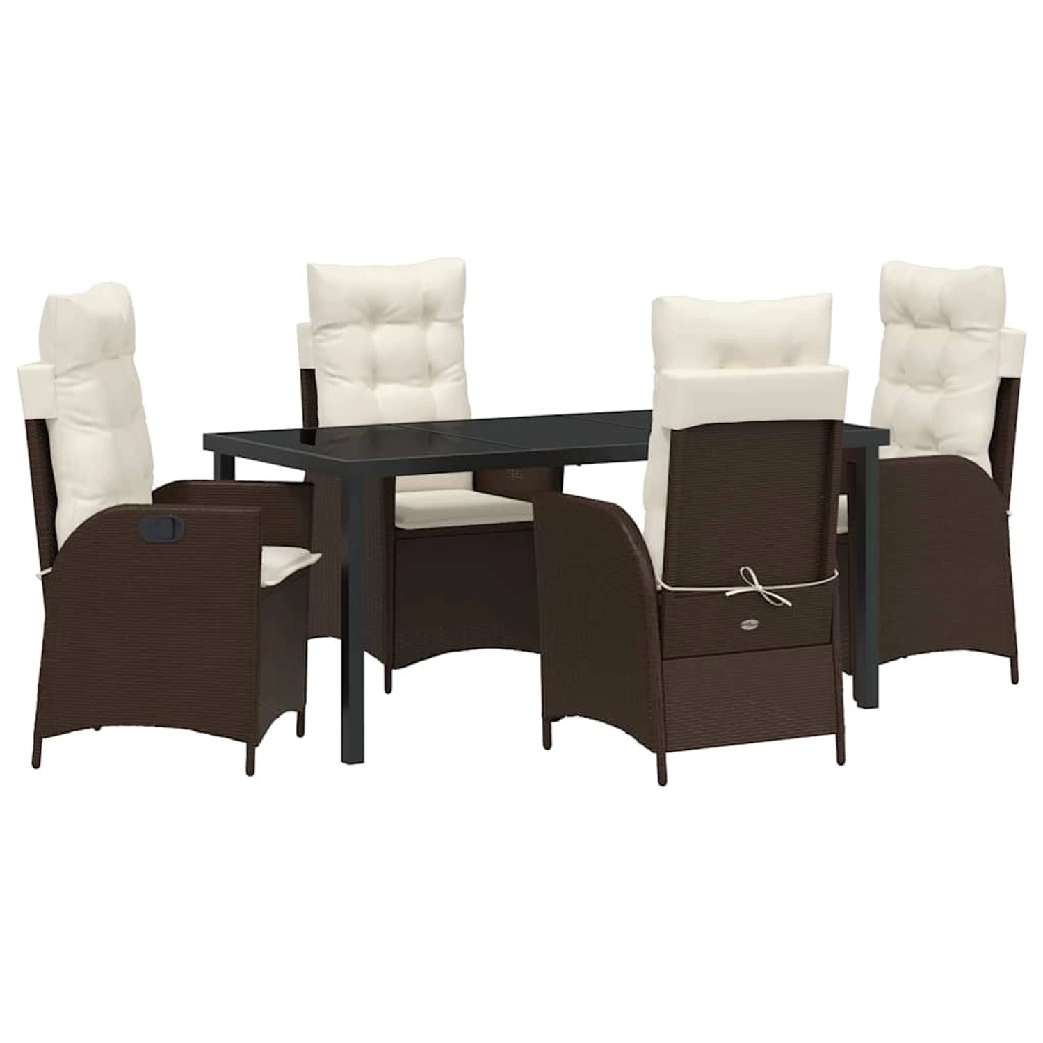 vidaXL Garten Essgruppe 5-Tlg Braun Poly Rattan 3380494 günstig online kaufen