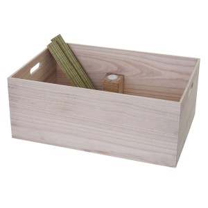 Naturbraune MCW Holzbox C20 (60x40x24cm) mit Tragegriffen, ideal zur Aufbewahrung.