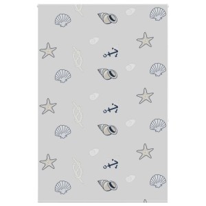 vidaXL Duschrollo 150x240 cm mit Seestern-, Muschel- und Ankermuster.