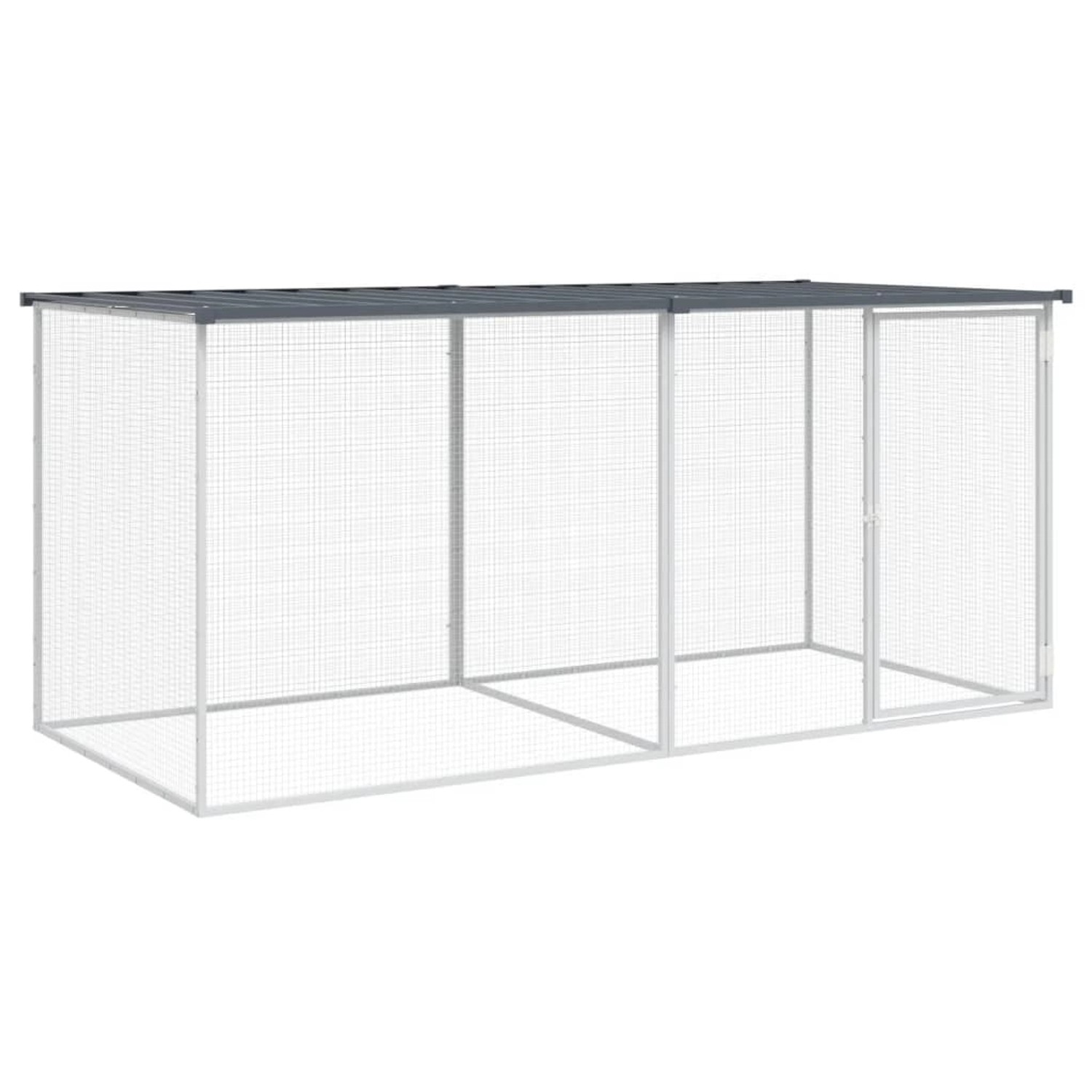 vidaXL Hühnerkäfig mit Dach Anthrazit 203x98x90 cm Verzinkter Stahl