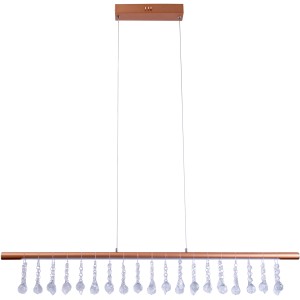 Näve LED-Pendelleuchte Nobilis Gold, ca. 100 cm, mit dekorativen Kristallen.