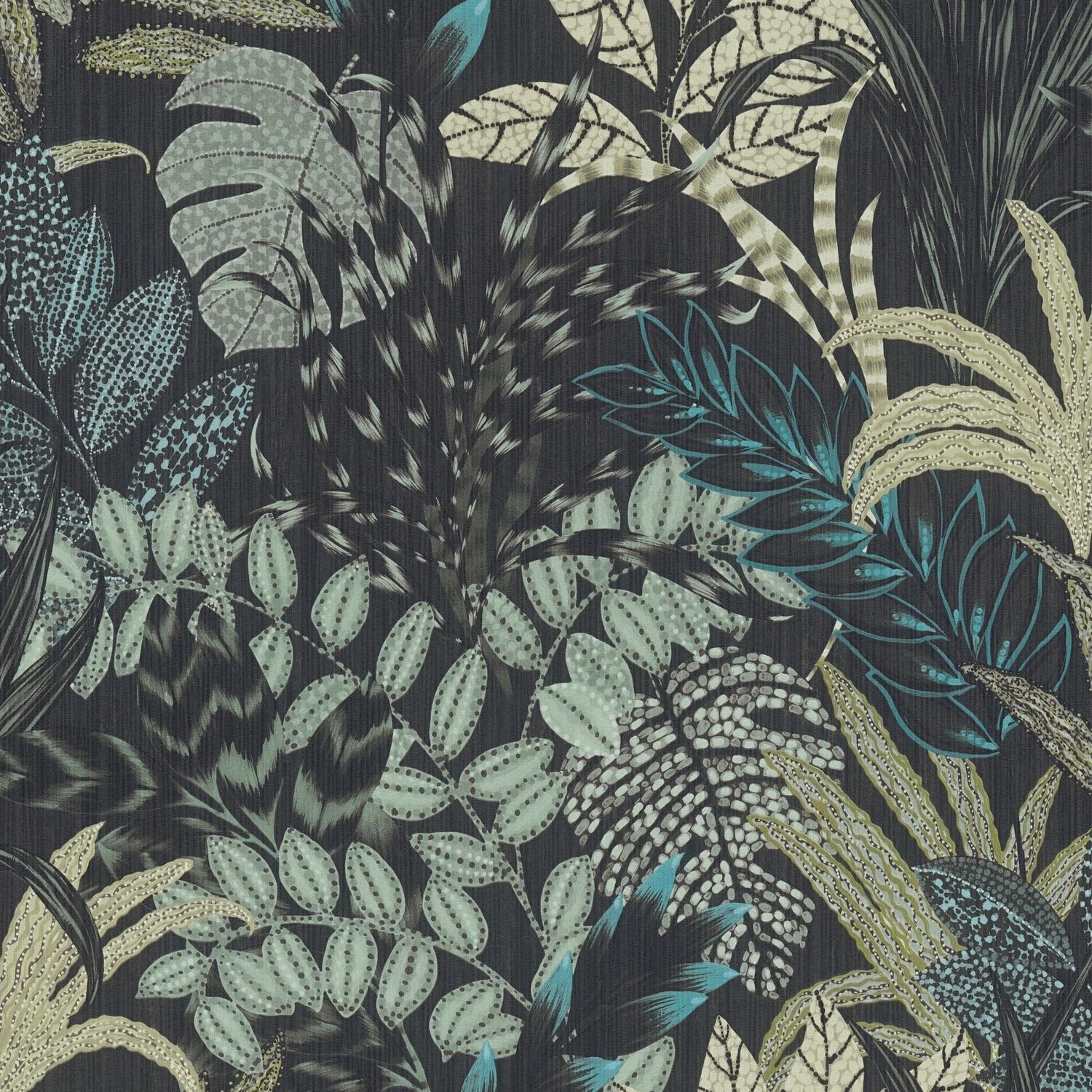 PROFHOME 378603-GU Blumen Tapete Floral Matt Schwarz Blau Grau 0,53 m x 10, günstig online kaufen