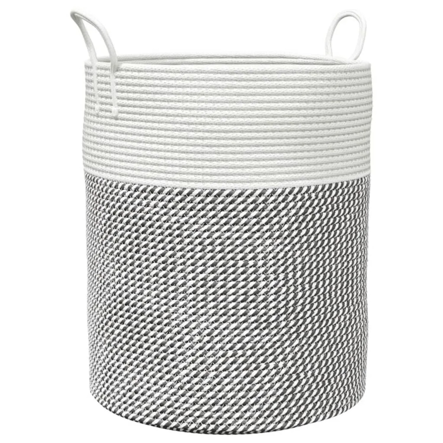 vidaXL Aufbewahrungskorb Grau und Weiß Ø38x46 cm Baumwolle 358481