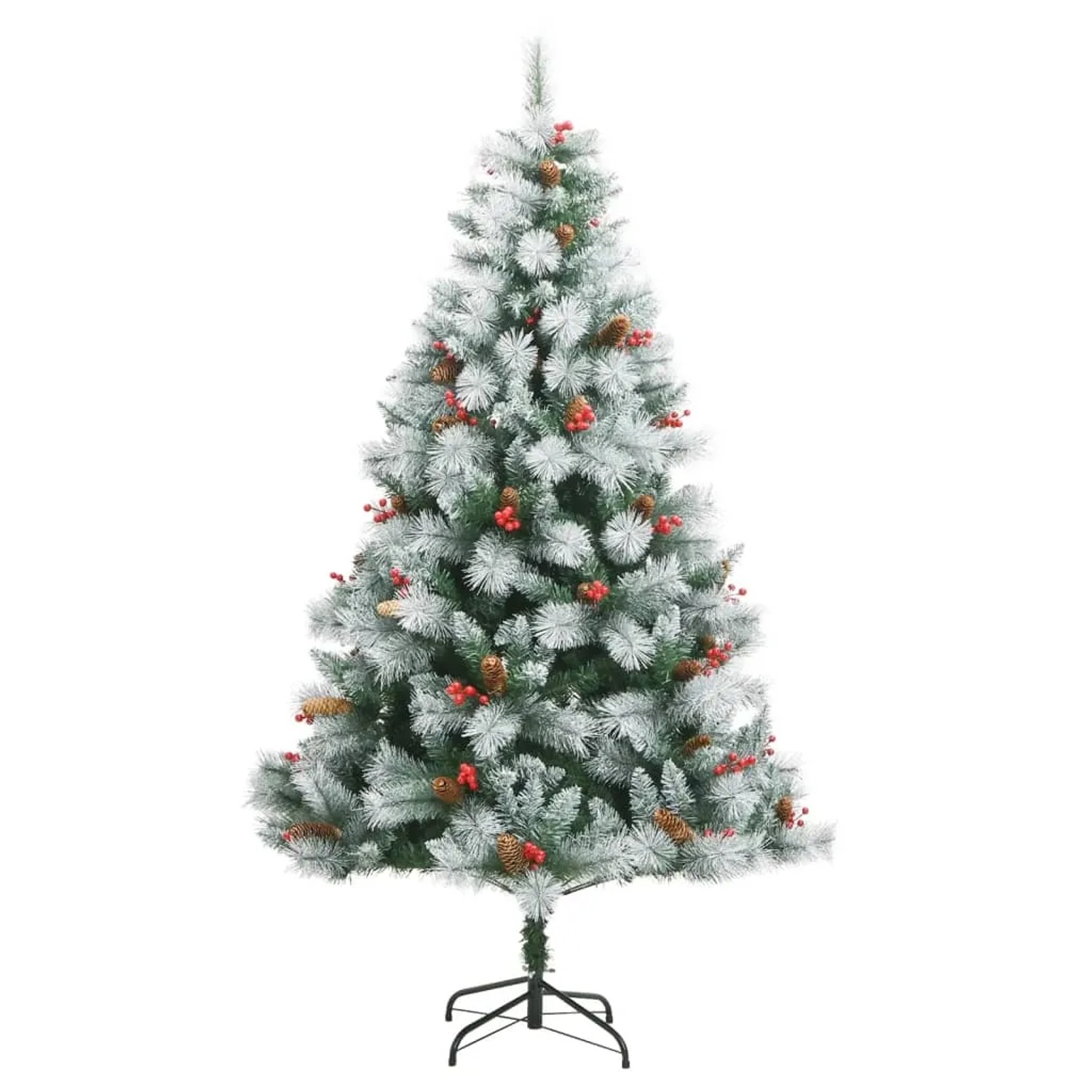 vidaXL Künstlicher Weihnachtsbaum Klappbar mit Zapfen   Beeren 240 cm Modell 3
