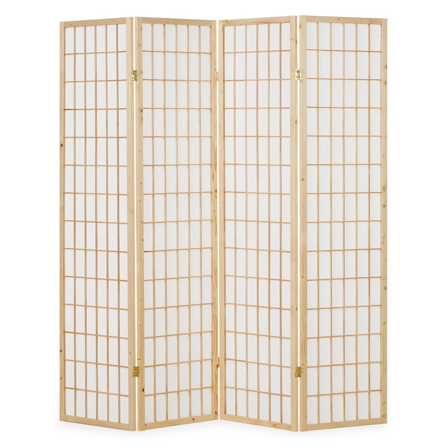 Homestyle4u 4-tlg. Paravent in Braun 176x175 cm 75