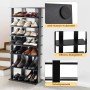 Costway Schuhregal mit 8 Stufen, höhenverstellbar, aus Holz, schwarz, für bis zu 14 Paar Schuhe.
