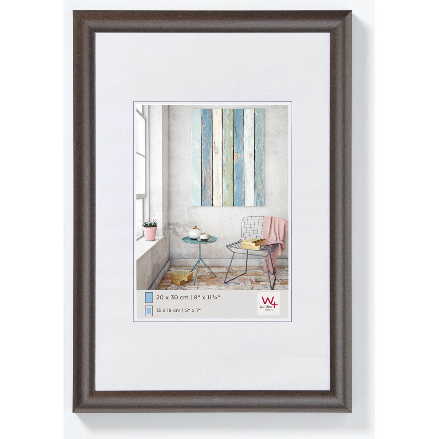 walther design Trendstyle Kunststoff Bilderrahmen  50x70 cm Stahl günstig online kaufen