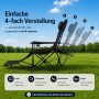 BigDean Verstellbarer Campingstuhl mit Fußablage Campingstuhl Faltbar Outdoor Relaxsessel mit Hoher Rückenlehne Getränkehalter & Tragetasche_4