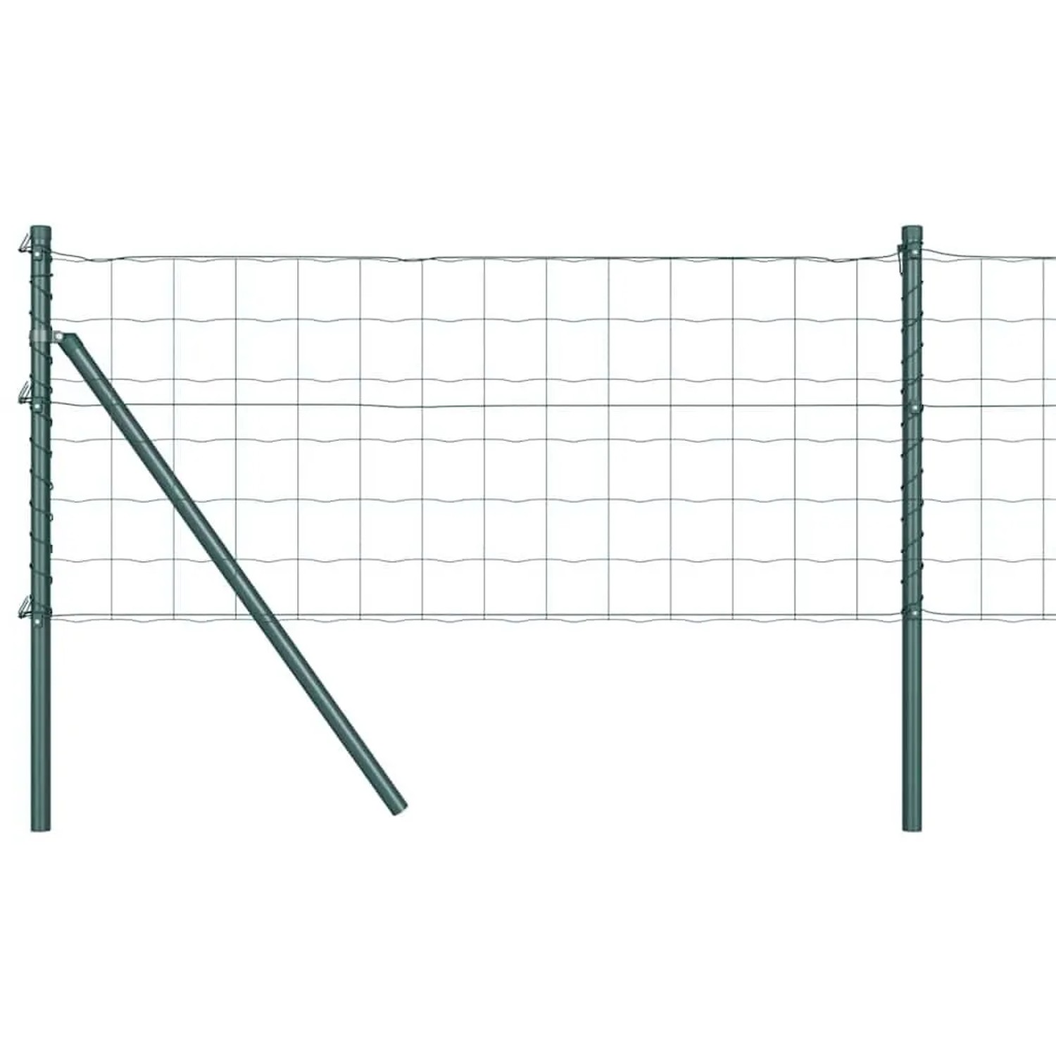 vidaXL Zaun mit Pfosten Grün 0,6 x 50 m Stahl und PVC 3350345 günstig online kaufen