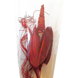 Floristenbastelbund in Rot: Dekorative Elemente für florale Werkstücke und Bastelarbeiten.