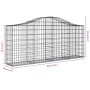 4er Set vidaXL Gabionen mit Hochbogen, 200x30x80/100 cm, aus verzinktem Eisen.