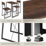 Tectake Sitzgruppe Margate 3 Teilig Esstisch Mit 2 Stühlen  138 x 80 x 90 cm Industrial Holz Dunkel  Rustikal_5