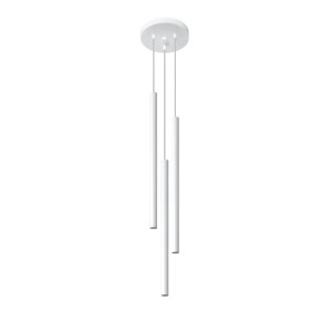 Weiße Sollux Lighting Hängeleuchte Pastelo mit drei Röhrenpendeln. Modernes Design für Lampen & Leuchten.