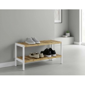 Mömax Schuhregal in Weiß/Naturfarben