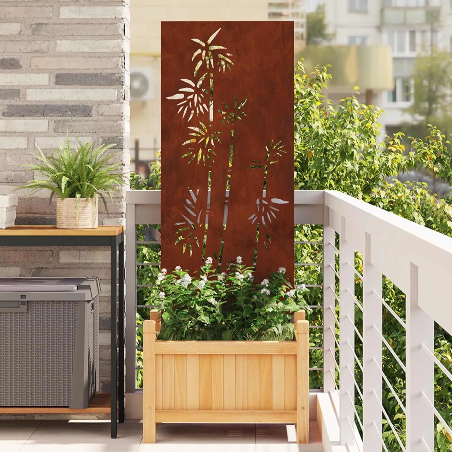 vidaXL Garten Sichtschutz-Leinwand Rostig 50 x 140 cm Wetterfeststahl 876300_2
