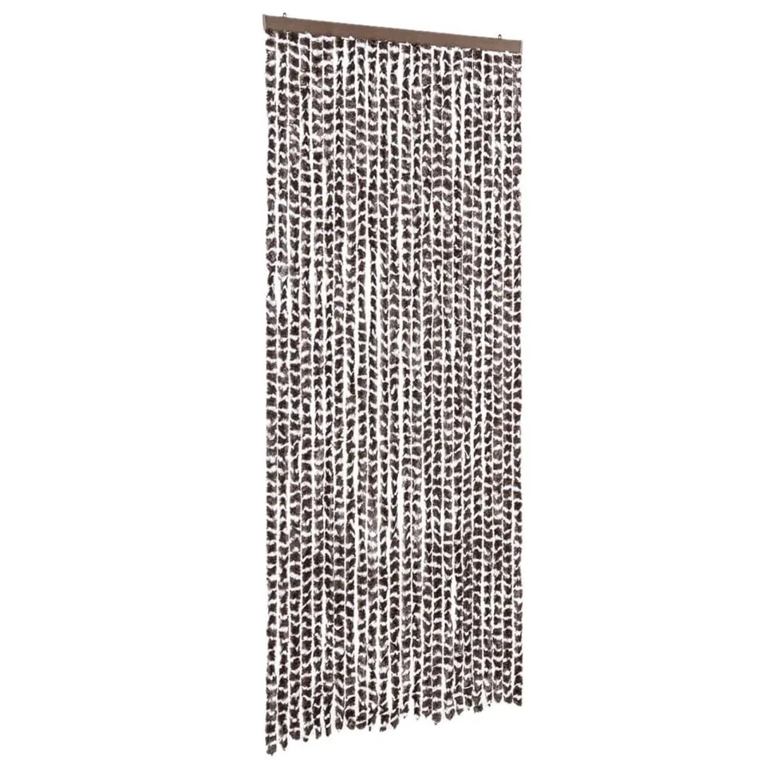 vidaXL Fliegenvorhang Braun und Weiß 100x200 cm Chenille 377393